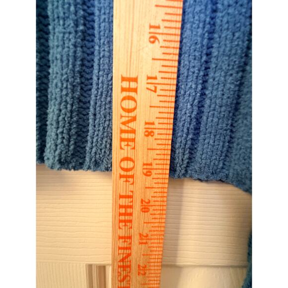 American Eagle Cropped Ombre Blue Ribbed Mock Neck Sweater Women’s XS Soft Knit - Picture 4 of 11